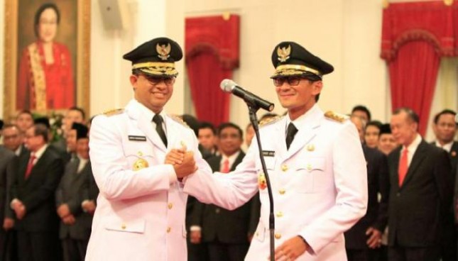 Anies Baswedan dan Sandiaga S Uno, Gubernur dan Wakil Gubernur DKI Jakarta