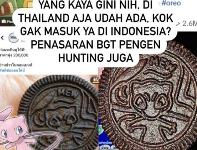 Keping OREO langka Pokemon Mew yang sedang menjadi buruan di Thailand.