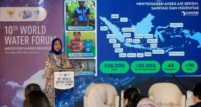 Vera Galuh Sugijanto, VP General Secretary Danone Indonesia dalam sesi High Level Panel World Water Forum 2024 di Bali Nusa Dua Convention Center, Nusa Dua, Bali.