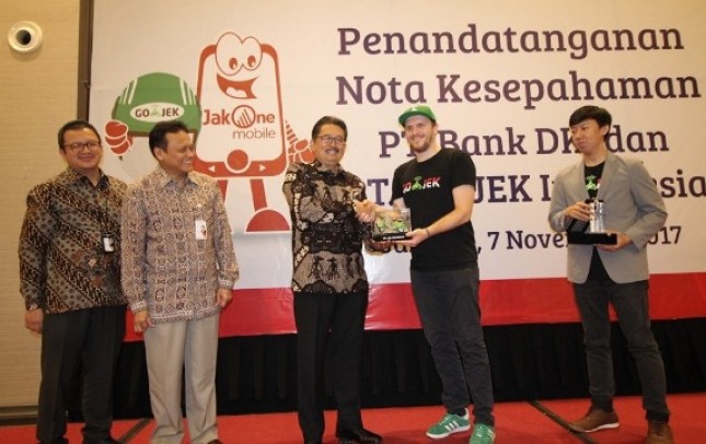 Bank DKI dan Gojek menjalin kerja sama sistem pembayaran non tunai di Jakarta (7/11/2017). (Foto Rizki Meirino) 