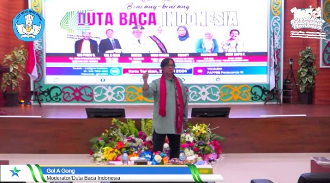 Duta Baca Indonesia, Gol A Gong di acara Safari literasi Duta Baca Indonesia Berdaya Dengan Buku di Tarakan, Kalimantan Utara.