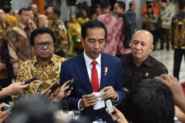 Presiden Jokowi bersama Ketua DPD OSO (Foto: Humas/Jay)