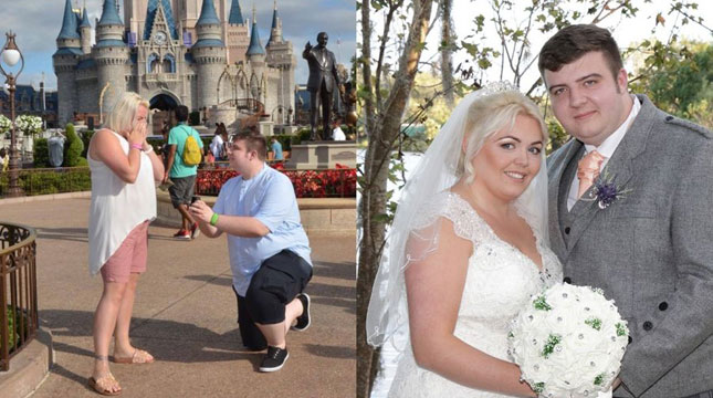 Nicole Tully dan Kekasihnya, Bryan Stewart, Melangsungkan Pertunangan Sekaligus Pernikahan di Disney World di Flordia (Foto: Sunday Mail)