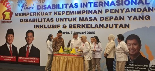 Hari Disabilitas Internasional: “Memperkuat Kepemimpinan Penyandang Disabilitas untuk Masa Depan yang Inklusif dan Berkelanjutan” Wujud kepedulian, perhatian dan cinta kasih Partai GERINDRA