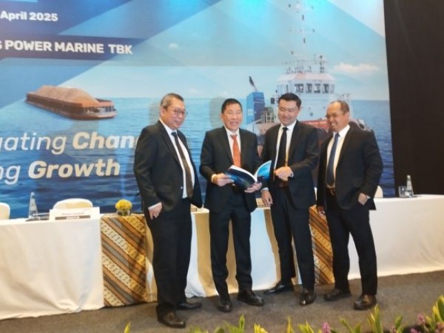 Rapat Umum Pemegang Saham Tahunan (RUPST) PT Trans Power Marine Tbk (TPMA) menyetujui pembagian dividen tunai sebesar USD16,9 juta atau setara dengan Rp280,59 miliar.