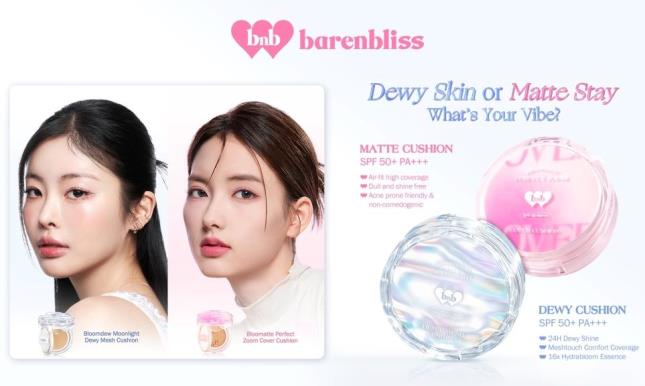 barenbliss (BNB) luncurkan Rilis Duo Cushion Bloomatte dan Bloomdew.