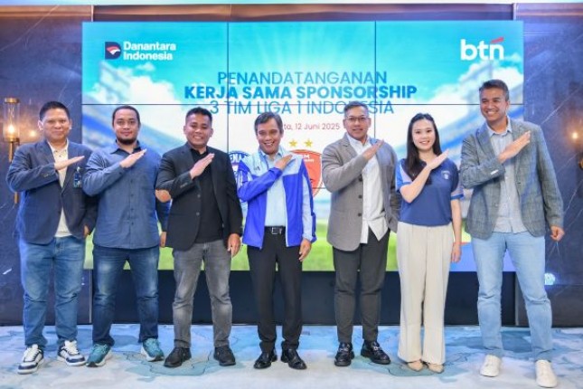 DORONG KEMAJUAN SEPAKBOLA INDONESIA, BTN JADI SPONSOR TIGA KLUB LIGA 1 NASIONAL