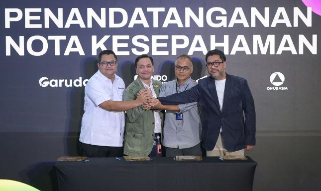 ANTARA, Garuda TV, Indozone, dan On Us Asia menandatangani Nota Kesepahaman (MoU).