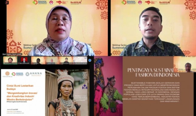 Penyelenggaraan webinar berseri dengan tema "Sustainability: Membangun IKM Wastra Berkonsep Slow Fashion”, yang diselenggarakan oleh Balai Pemberdayaan Industri Fesyen dan Kriya (BPIFK), salah satu satker di bawah Direktorat Jenderal Industri Kecil, Menengah dan Aneka Kemenperin,