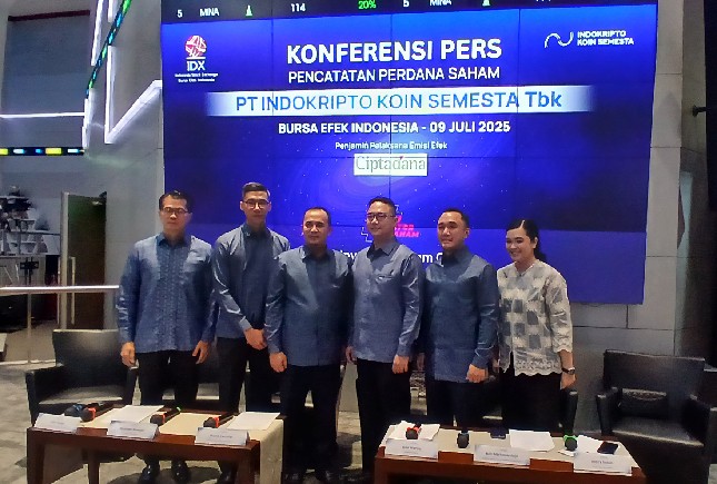 Konferensi Pers Pwncatatan Saham Perdana PT Indokripto Coin Semesta Tbk