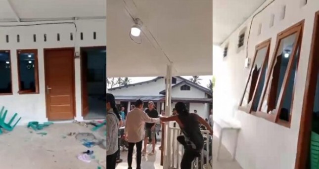 Perusakan rumah doa yang juga tempat pendidikan agama bagi siswa Kristen di Kelurahan Padang Sarai, Kecamatan Koto Tangah, Padang, Sumatera Barat, Minggu, 27 Juli 2025. Foto: tangkapan layar video. benang.id