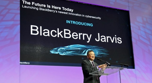 John Chen, CEO Blackberry, memperkenalkan Blackberry Jarvis.(Dok. Blackberry)