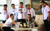 Menpora Imam Nahrawi saat bertemu dengan Tim Tourism Development Coporation (ITDC)