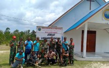 TNI-Polri Solid Berbenah Dalam Menyambut Natal Bersama Masyarakat di Senggo