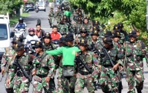 Peserta Latihan Kemantapan Kemampuan Pelatihan Prajurit Kolatmar TA Melaksanakan Hanmars
