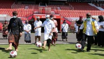 Menteri PUPR Basuki Hadimuljono di Stadion I Wayan Dipta Bali