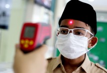 Ilustrasi Anak Sekolah terapkan protokol kesehatan (foto Antara)