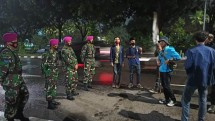 Parjurit Marinir Petarung Beruang Hitam Terlibat Pengamanan Unras Jakarta