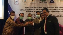 LPK Presiden Teken MoU dengan Sejumlah Lembaga dan Perusahaan K3