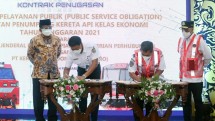 KAI Tandatangani Kontrak PSO untuk KA Kelas Ekonomi Tahun 2021