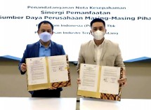 Penandatanganan Nota Kesepahaman Tentang Pemanfaatan Sumber Daya Perusahaan Masing-Masing Pihak, Bertempat di Telkom Landmark Tower Jakarta
