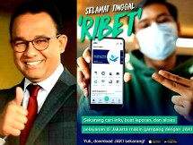 Gubernur Jakarta Anies Baswedan dan Aplikasi JAKI (foto Kolase)