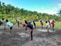 Prajurit TNI Satgas Pamtas RI-PNG Yonif 131