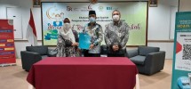 Penandatanganan Kerjasama antara BSI dan DMI dengan disaksikan oleh OJK dalam hal Optimalisasi ZISWAF melalui Platform Digital QRIS