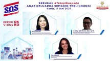 Winny Yunitawati, Director of Brand Investment & Consumer Engagement SOS, dr. Dirga Sakti Rambe M,sc, Sp,PD, Dokter Spesialis Penyakit Dalam dan Vaksinolog dan Ririn Ekawati, Selebriti