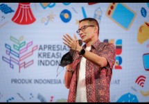 Menparekraf Sandiaga Salahuddin Uno dalam sambutannya dalam Kegiatan Apresiasi Kreasi Indonesia 2022 di Kota Jambi, Minggu (4/9/2022).