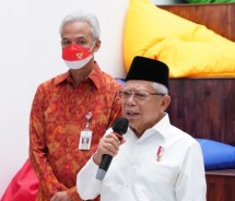 Wakil Presiden (Wapres) K.H. Ma’ruf Amin dan Gubernur Jateng Ganjar Pranowo