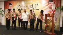 Mentan SYL saat membuka Raker Pramuka Sulawesi Selatan