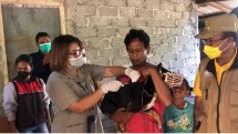 Petugas memvaksinasi Anjing cegah rabies