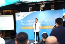 Menteri ESDM RI Arifin Tasrif saat menyampaikan sambutan pada peresmian Program Intervensi Stunting PT Vale “Menuju Generasi Emas” di Desa Nanjung, Kecamatan Margaasih, Kabupaten Bandung pada Jumat, 27 Oktober 2023.