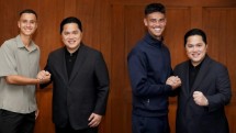 Foto Kolase Eliano Reijnders dan Mees Hilgers bersama Erick Thohir (Foto TvOnenews com)