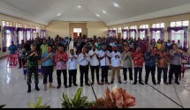 Dandim 1715/Yahukimo, Letkol Inf Tommy Yudistyo, S.Sos.,M.Han, saat menghadiri rapat pleno terbuka untuk rekapitulasi dan penetapan Daftar Pemilih Tetap (DPT) untuk Pilkada Papua Pegunungan tahun 2024