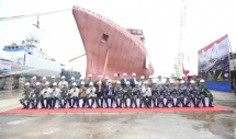 kegiatan Launching Ceremony Kapal Bantu Hidro Oseanografi (BHO) (Ocean Going) di Dermaga PT. Palindo Marine, Batam, Selasa (24/9/2024).