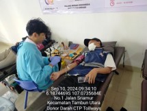 PT CTP Tollways bekerjasama dengan Palang Merah Indonesia (PMI) Kabupaten Bekasi melaksanakan kegiatan donor darah yang dilaksanakan pada Selasa, 10 September 2024 bertempat di Kantor Pusat PT CTP Tollways.