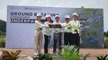 Manajemen dan direksi Giantara Serpong City saat groundbreaking infrastruktur underpass