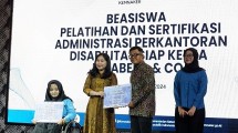 Vega Violetta selaku Direktur PT Jababeka Infrastruktur saat seremonial Program Beasiswa Disabilitas Siap Kerja