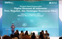 Wholesale Digital Workshop 2024 bertajuk “Digital Ekonomi di Indonesia: Tren, Regulasi, dan Tantangan Keamanan Siber” yang digelar di Ballroom Menara BNI Pejompongan, Selasa (10/12/2024).