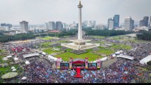 Peringatan Hari Buruh Internasional di Monumen Nasional, pada Kamis, 1 Mei 2025. (Foto: BPMI Setpres)
