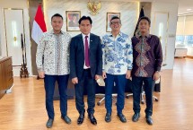Yusril Ihza Mahendra; Calon Ketua Umum AKPI Martin Patrick Nagel, S.H., M.H.; Ketua Tim Sukses Dida Hardiansyah, S.H., MH. dalam sesi audiensi