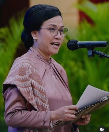 Keterangan Foto (layar tangkap,IG): Sri Mulyani saat sambutan serah terima jabatan (Sertijab) Menteri Keuangan Republik Indonesia.